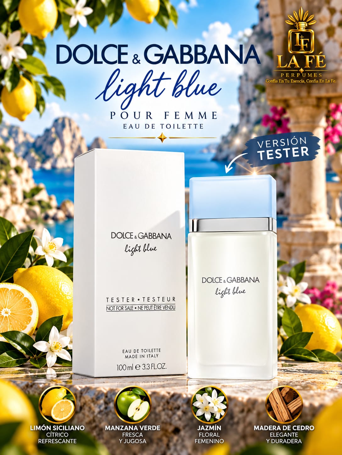TESTER Dolce & Gabbana Light Blue Pour Femme 100ml EDT